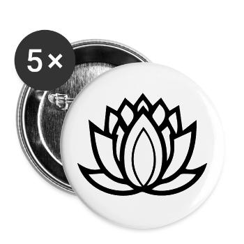Lotus Blüte - Buttons groß 56 mm (5er Pack) - Weiß - Vorne