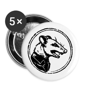 Opossum - Buttons groß 56 mm (5er Pack) - Weiß - Vorne