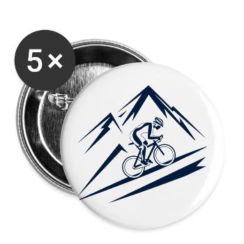 Bicycle Mountain Mountain Mountain Biker - Buttons large 2.2''/56 mm (5-pack) - white - Front