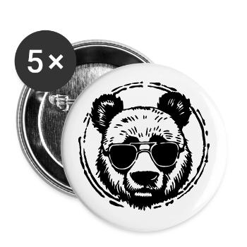 Panda Panda Bear - Buttons large 2.2''/56 mm (5-pack) - white - Front