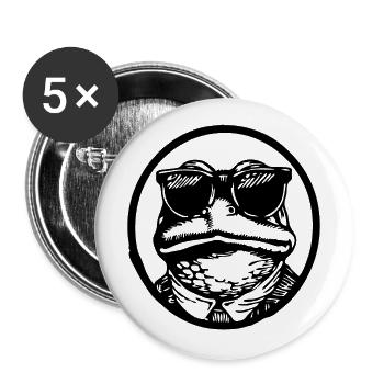 Frosch Kröte - Buttons groß 56 mm (5er Pack) - Weiß - Vorne