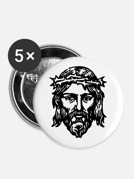 Jesus Christus - Buttons groß 56 mm (5er Pack) - Weiß