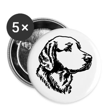 Golden Retriever Dog Dogs - Buttons large 2.2''/56 mm (5-pack) - white - Front
