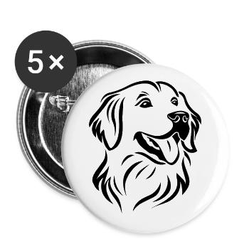 Golden Retriever Dog Dogs - Buttons large 2.2''/56 mm (5-pack) - white - Front