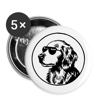 Golden Retriever Hund - Buttons groß 56 mm (5er Pack) - Weiß - Vorne