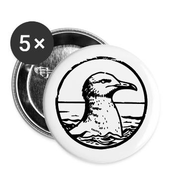 Mouette - Lot de 5 grands badges (56 mm) - blanc - Devant