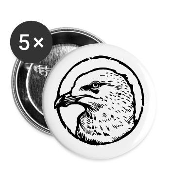 Mouette - Lot de 5 grands badges (56 mm) - blanc - Devant