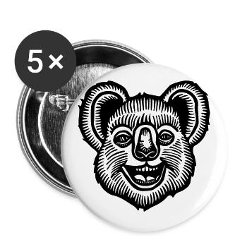 Koala - Buttons groß 56 mm (5er Pack) - Weiß - Vorne