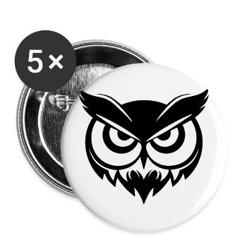 Owl Owls Bird - Buttons large 2.2''/56 mm (5-pack) - white - Front