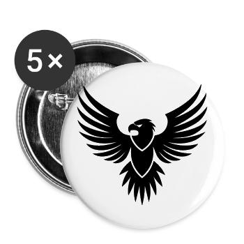 Adler Adlerkopf - Buttons groß 56 mm (5er Pack) - Weiß - Vorne