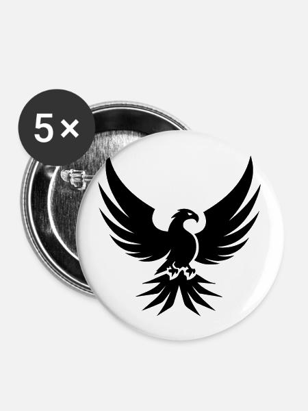 Adler Adlerkopf - Buttons groß 56 mm (5er Pack) - Weiß
