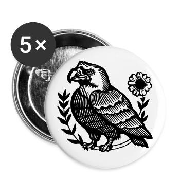 Eagle Eagle Head - Buttons large 2.2''/56 mm (5-pack) - white - Front