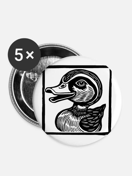 Ente Enten - Buttons groß 56 mm (5er Pack) - Weiß