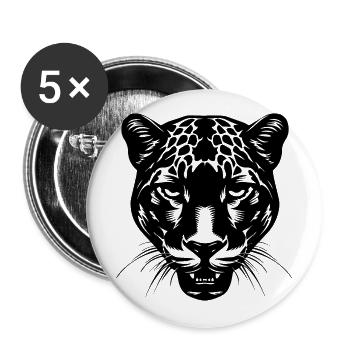 Panther - Buttons groß 56 mm (5er Pack) - Weiß - Vorne