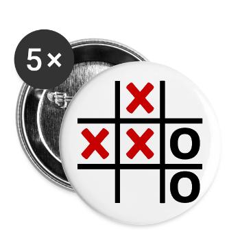 TIC TAC TOE Field Retro - Buttons large 2.2''/56 mm (5-pack) - white - Front