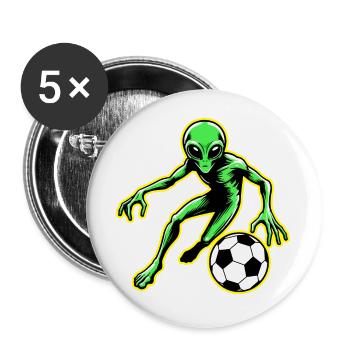 Foot Extraterrestre - Lot de 5 grands badges (56 mm) - blanc - Devant