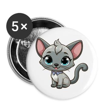 Siamese 15 - Buttons large 2.2''/56 mm (5-pack) - white - Front