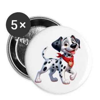 Dalmatian 2 - Buttons large 2.2''/56 mm (5-pack) - white - Front