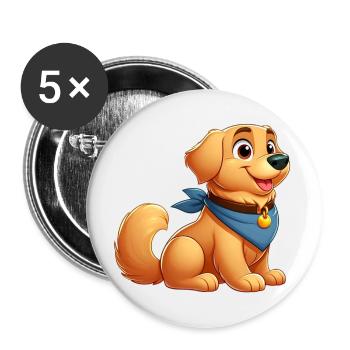 Labrador 3 - Buttons large 2.2''/56 mm (5-pack) - white - Front