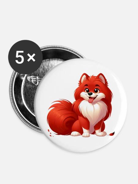 Spitz 2 - Buttons groß 56 mm (5er Pack) - Weiß