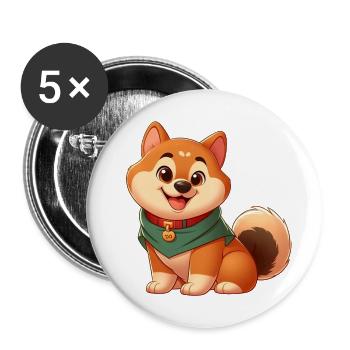 Shiba 2 - Buttons large 2.2''/56 mm (5-pack) - white - Front