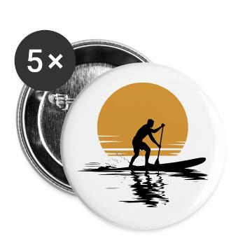 Vacances loisirs Stand Up Paddle - Lot de 5 grands badges (56 mm) - blanc - Devant
