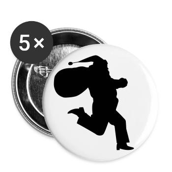 Le Père Noël court - Lot de 5 grands badges (56 mm) - blanc - Devant
