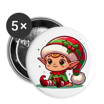 Elf 3 - Buttons large 2.2''/56 mm (5-pack) - white - Front