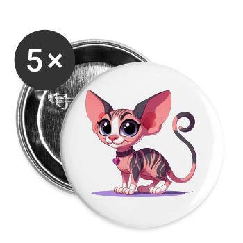 Sphynx - Buttons large 2.2''/56 mm (5-pack) - white - Front