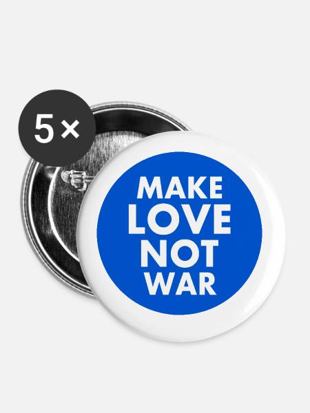 Make love not war - Buttons groß 56 mm (5er Pack) - Weiß
