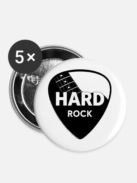 Hard Rock Gitarren-Plektrum - Buttons groß 56 mm (5er Pack) - Weiß