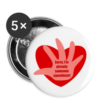 Botschaft zum Valentinstag - Buttons groß 56 mm (5er Pack) - Weiß - Vorne