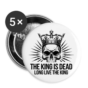 The King is Dead long live the King Statement - Buttons large 2.2''/56 mm (5-pack) - white - Front