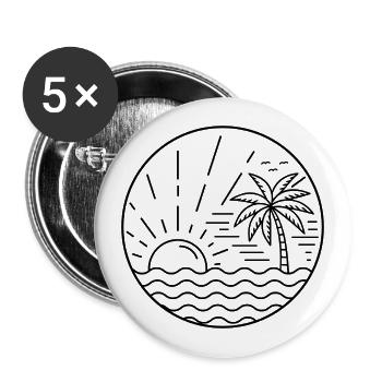 Cercle du coucher de soleil - Lot de 5 grands badges (56 mm) - blanc - Devant