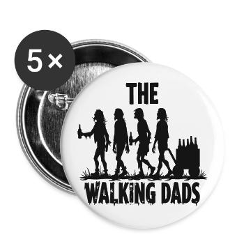 The Walking Dads – Enterrement de vie de garçon pour la fête des pères - Lot de 5 grands badges (56 mm) - blanc - Devant