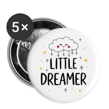 Little Dreamer Cloud Stars - Buttons large 2.2''/56 mm (5-pack) - white - Front