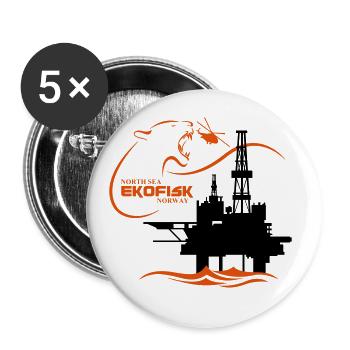 Ekofisk Oil Rig Platform North Sea Norway - Buttons large 2.2''/56 mm (5-pack) - white - Front