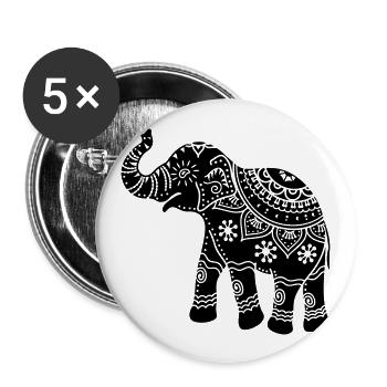 Elephant - Buttons large 2.2''/56 mm (5-pack) - white - Front