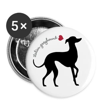 Italian greyhound - Buttons groß 56 mm (5er Pack) - Weiß - Vorne