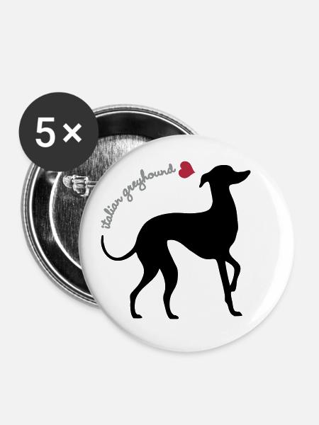 Italian greyhound - Buttons large 2.2''/56 mm (5-pack) - white