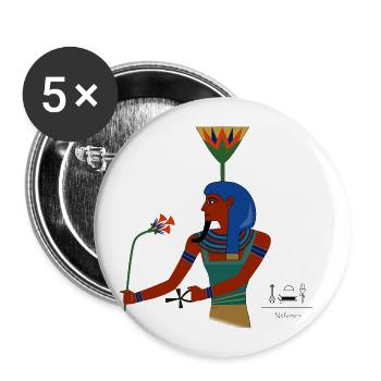 Nefertem I ancient Egyptian deity - Buttons large 2.2''/56 mm (5-pack) - white - Front