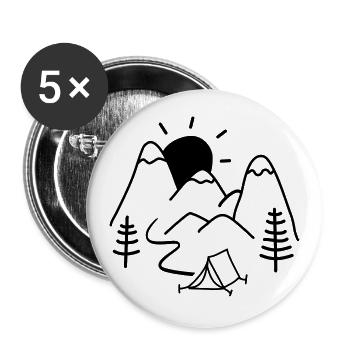 Camping - Buttons groß 56 mm (5er Pack) - Weiß - Vorne