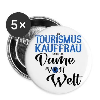 Tourismuskauffrau Tourismus Reise Dame Geschenk - Buttons groß 56 mm (5er Pack) - Weiß - Vorne