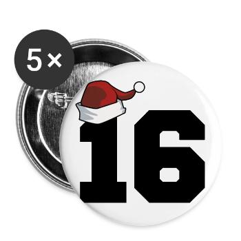 16 Numéro Noël - Lot de 5 grands badges (56 mm) - blanc - Devant