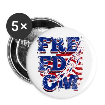 Eine Schöne Freedom & Freiheit Design - Buttons groß 56 mm (5er Pack) - Weiß - Vorne
