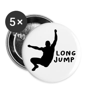 Weitsprung Design Geschenk - Buttons groß 56 mm (5er Pack) - Weiß - Vorne