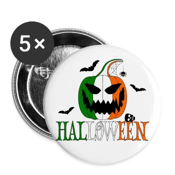 Halloween Irlande - Lot de 5 grands badges (56 mm) - blanc - Devant