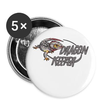 Red Eyed Crocodile Skink Dragon Keeper - Buttons large 2.2''/56 mm (5-pack) - white - Front