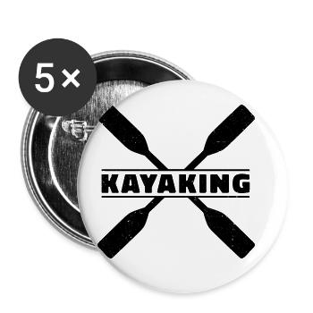 Retro Graphic Kayaking Kayak Canoe Rowing Rower Pa - Buttons groß 56 mm (5er Pack) - Weiß - Vorne