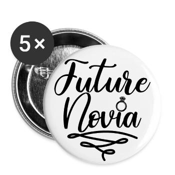 Future Novia Girlfriend Engagement Wedding Gift - Buttons large 2.2''/56 mm (5-pack) - white - Front